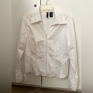 🛍️White long sleeves colar blouse shirt